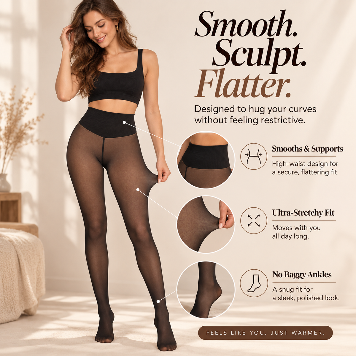 Seloria™ SheerWarm Tights - Fleece-Lined Sculpting Tights