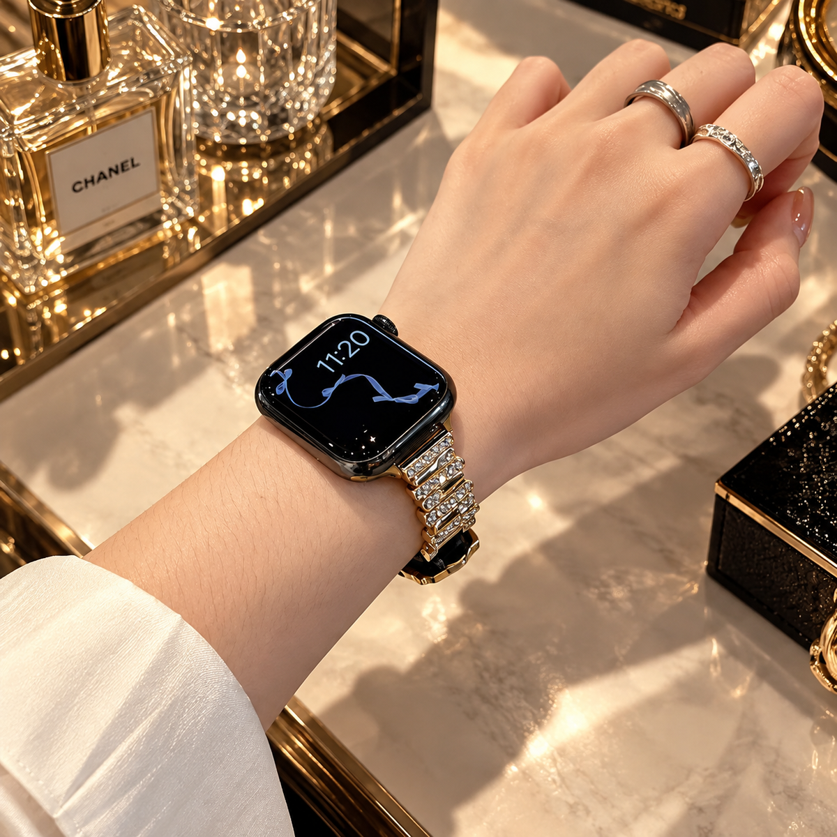 Soleria™ Crystal Link Leather Band