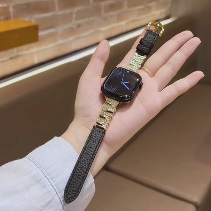 Soleria™ Crystal Link Leather Band